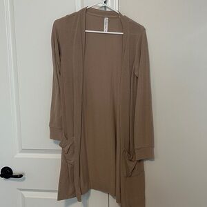 Tickled Teal Tan Cardigan